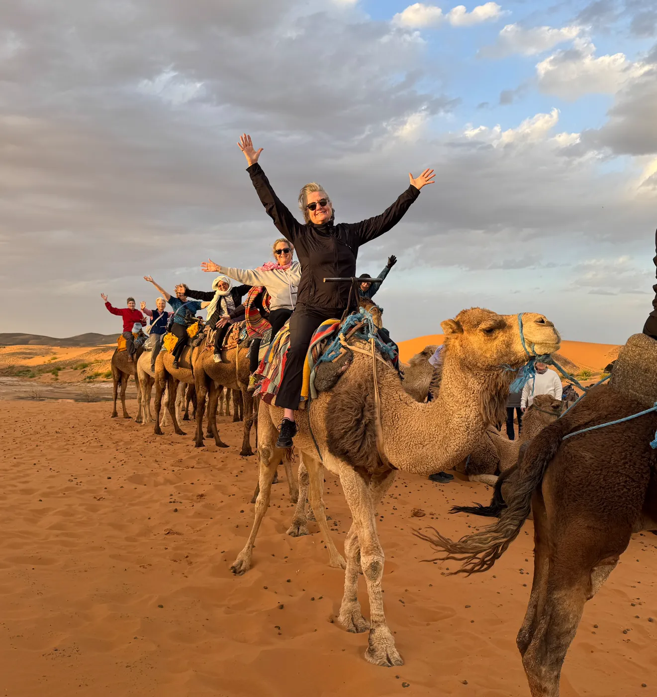 WTT travelers on camels in the desert